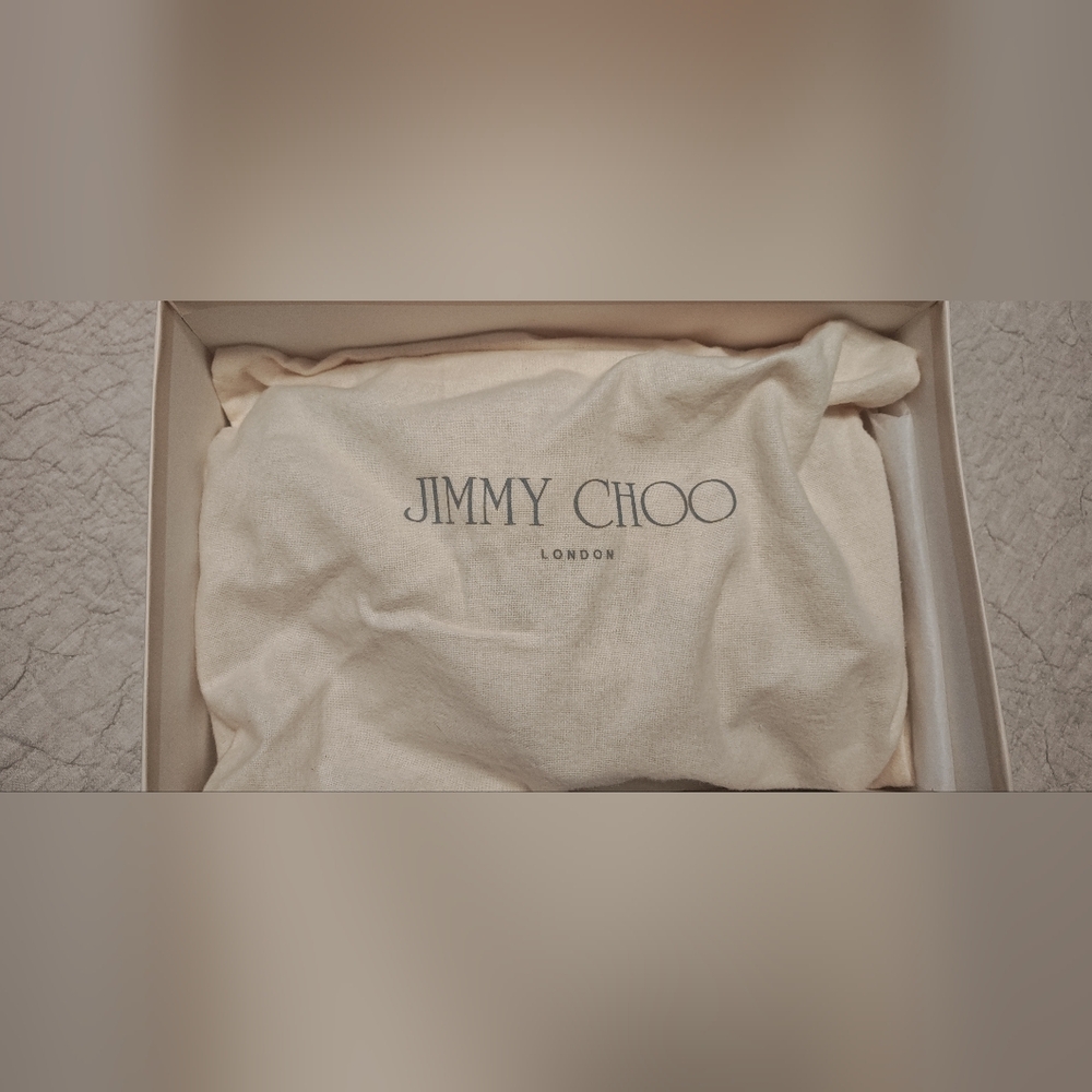 Jimmy Choo Women's SEPIA KNL Nude & White Kid/Nappa Leather Heels - Like New - Picture 14 of 16